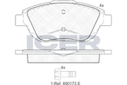 Brake Pad Front Axle Peugeot Icer