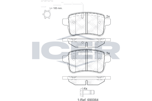 Brake Pads Rear Axle Incl. Wear Warning