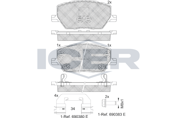 Brake Pad Set Front Icer Jeep Renegade