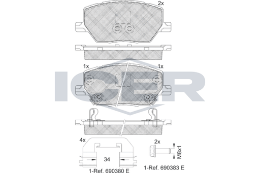 Brake Pad Set Front Icer Jeep Renegade