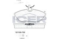 Brake Pad Set Front Icer Peugeot 406