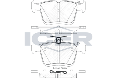 Brake Pad Set Rear Icer Audi A3