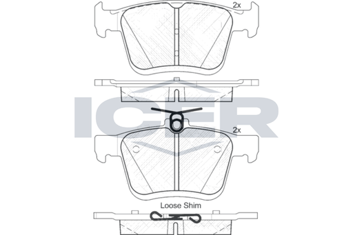 Brake Pad Set Rear Icer Audi A3