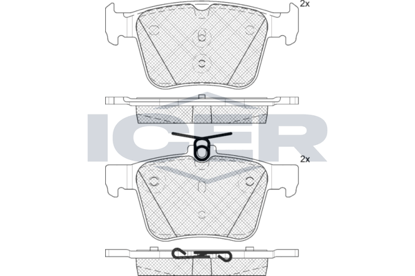 Brake Pad Set Rear Icer Vw Golf