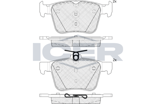 Brake Pad Set Rear Icer Vw Golf