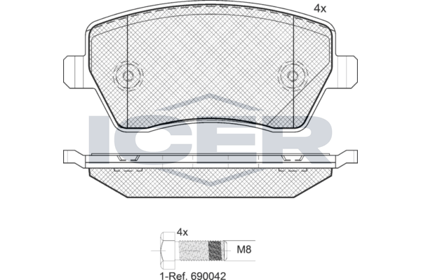 Front Brake Pad Set Icer Clio Iii Grandt
