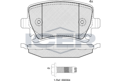 Brake Pad Set Rear Icer Vw Golf