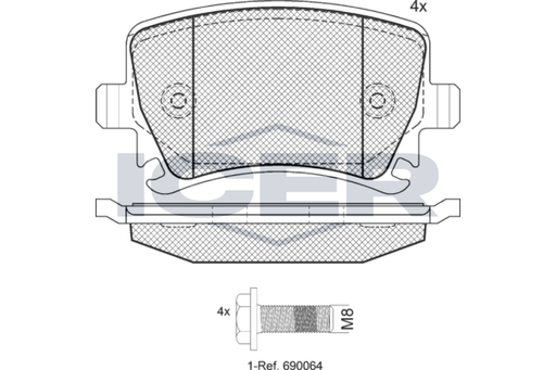 Brake Pad Set Rear Icer Vw Golf