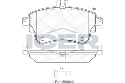 Brake Pad Set, disc brake  MERCEDES-BENZ