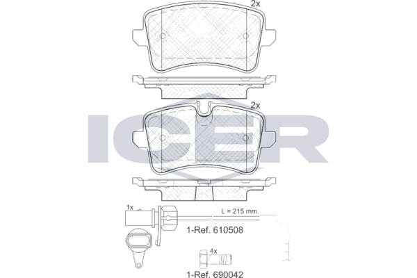 Brake Pad Set Front Icer Ford Focus