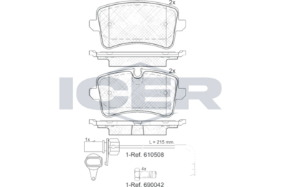 Brake Pad Set Front Icer Ford Focus