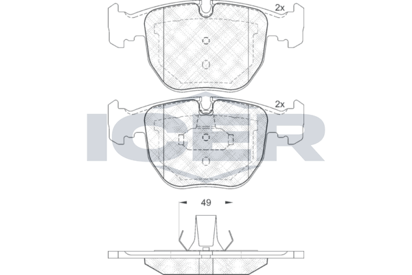 Front - Brake Pad - Icer - Bmw (E39) 520