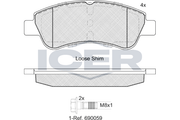 Brake Pad Front Axle Peugeot Icer