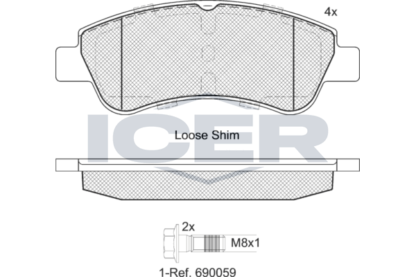 Brake Pad Front Axle Peugeot Icer
