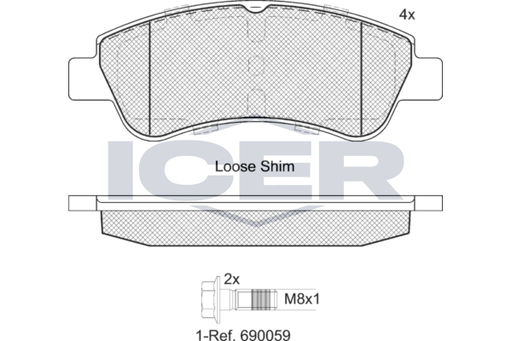 Brake Pad Front Axle Peugeot Icer