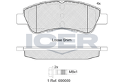 Brake Pad Front Axle Peugeot Icer