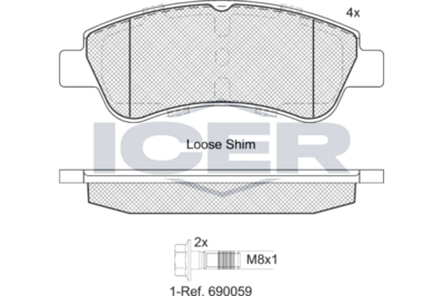Brake Pad Front Axle Peugeot Icer