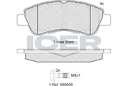Brake Pad Front Axle Peugeot Icer