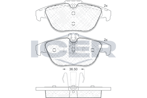 Rear - Brake Pad - Icer Mercedes-Benz C-