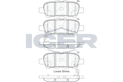 Rear Brake Pad Set Icer Nissan Juke (F15