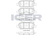 Rear Brake Pad Set Icer Nissan Juke (F15