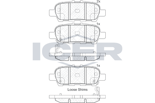 Rear Brake Pad Set Icer Nissan Juke (F15