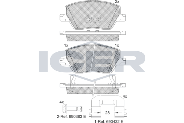 Brake Pad Front Axle Fiat Icer