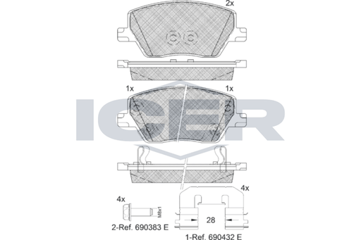 Brake Pad Front Axle Fiat Icer