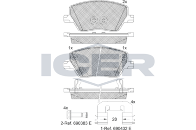 Brake Pad Front Axle Fiat Icer