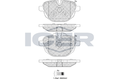 Rear Brake Pad Set Icer Bmw 520