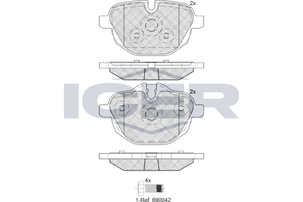 Rear Brake Pad Set Icer Bmw 520