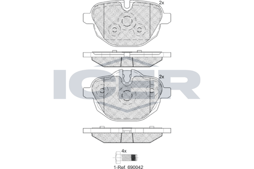 Rear Brake Pad Set Icer Bmw 520