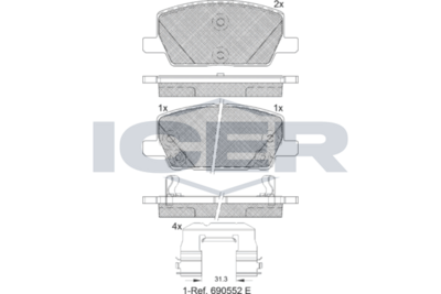 Brake Pad Set, disc brake (Braking System)