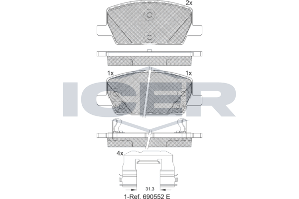 Brake Pad Set, disc brake (Braking System)