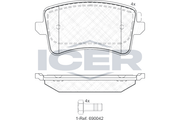 Brake Pad Set Rear Icer Audi A4