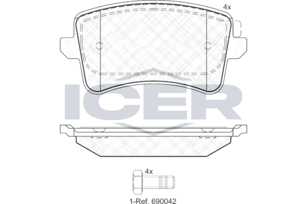 Brake Pad Set Rear Icer Audi A4
