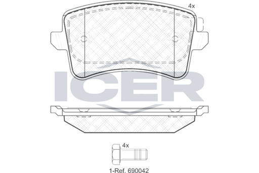 Brake Pad Set Rear Icer Audi A4
