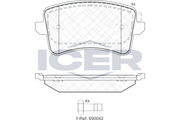 Brake Pad Set Rear Icer Audi A4