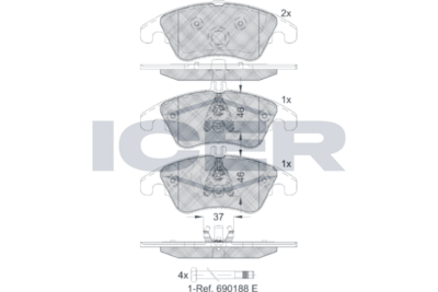 Front - Brake Pad - Icer Mercedes-Benz C