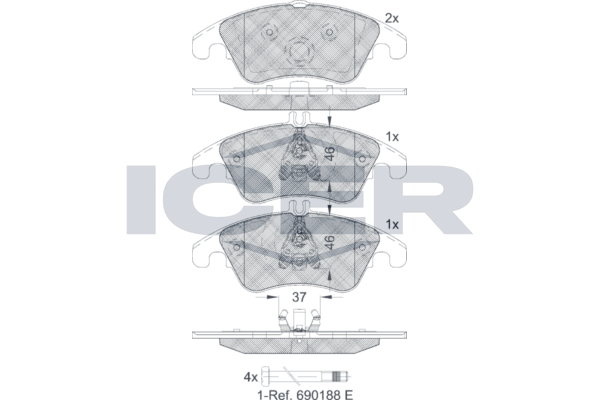 Front - Brake Pad - Icer Mercedes-Benz C