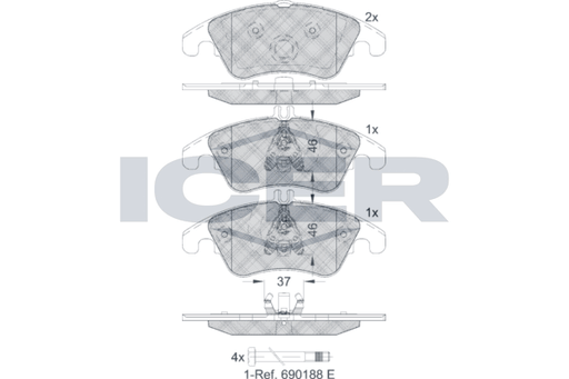 Front - Brake Pad - Icer Mercedes-Benz C