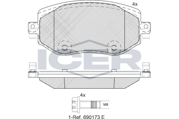 Brake Pad Set Front Icer Renault Megane