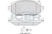 Brake Pad Set Front Icer Renault Megane
