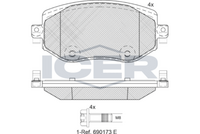 Brake Pad Set Front Icer Renault Megane