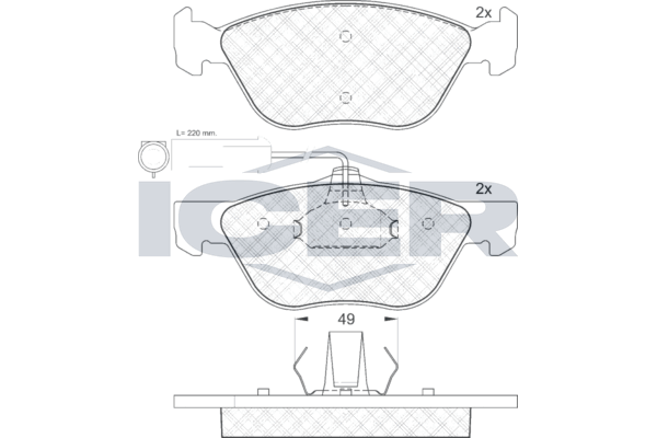 Brake Pad Set Front Icer Fiat Bravo