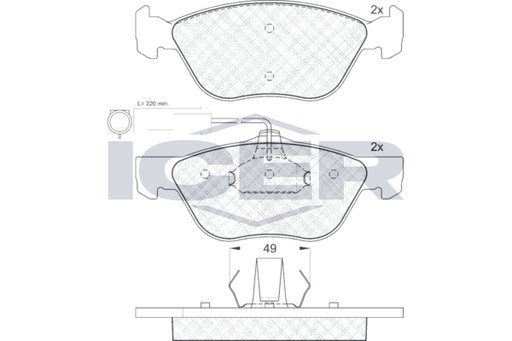 Brake Pad Set Front Icer Fiat Bravo
