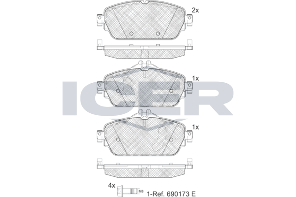 Front - Brake Pad - Icer Mercedes-Benz C