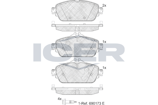 Front - Brake Pad - Icer Mercedes-Benz C