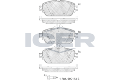 Front - Brake Pad - Icer Mercedes-Benz C