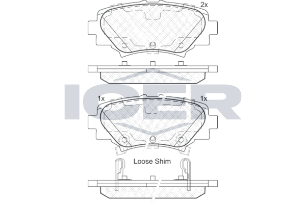 Brake Pad Set Rear Icer Mazda 3